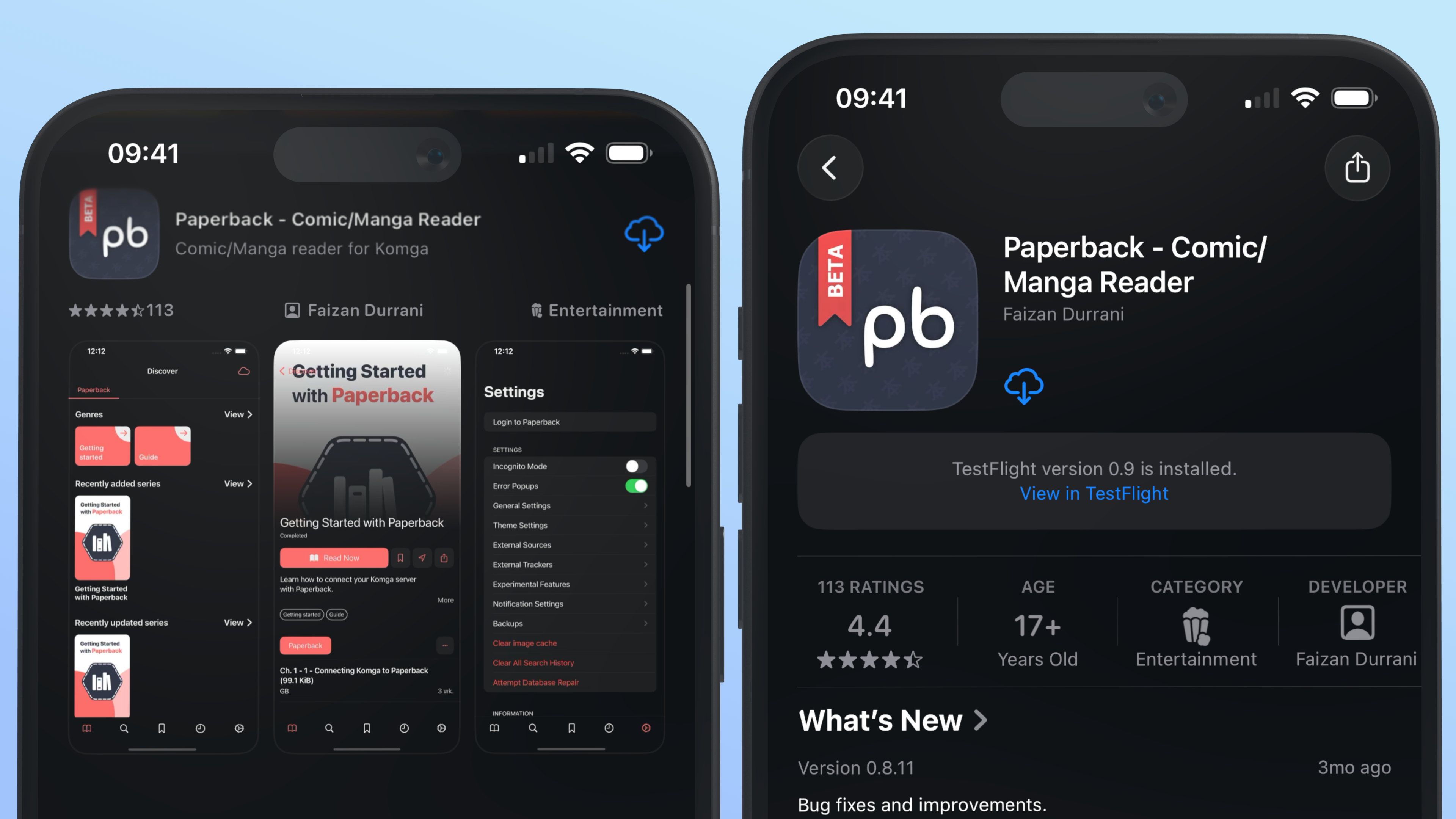 Content settings in iOS and Paperback.